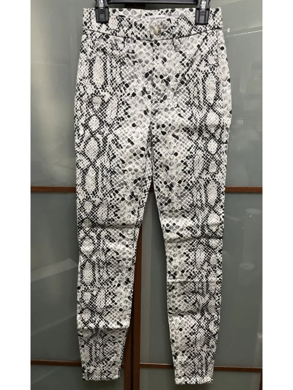 Good American Women’s Size 25 Animal Snake Print Skinny High Waist Denim Jeans
